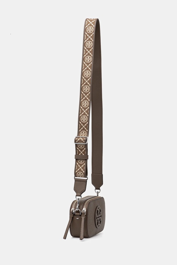 Δερμάτινη τσάντα Tory Burch Miller 171955.250 καφέ AW25