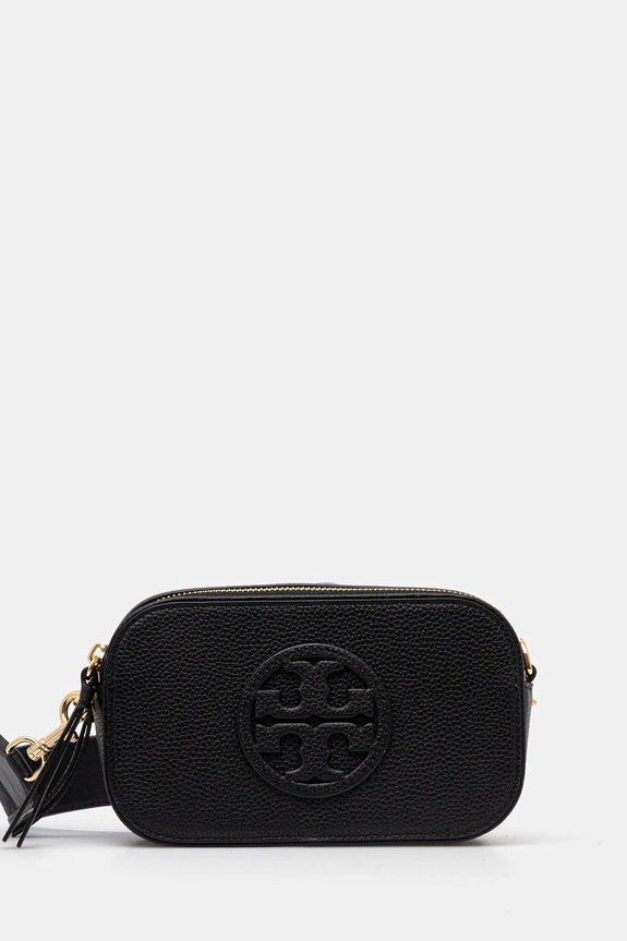 Δερμάτινη τσάντα Tory Burch Miller Miller λείο δέρμα μαύρο 171956.001