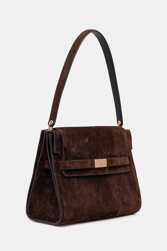 Tory Burch geantă de mână din piele întoarsă Lee Radziwill 169256.200 maro AW25