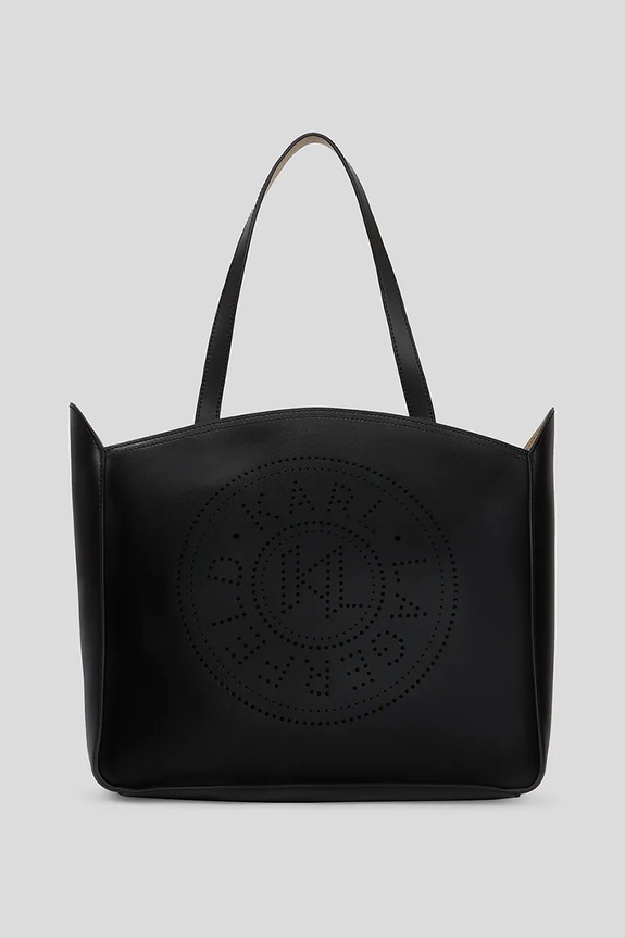 Kožená kabelka Karl Lagerfeld K/CIRCLE usňová koža čierna A3W30043