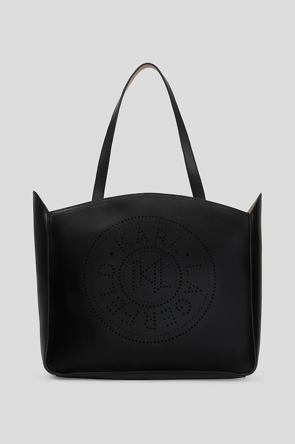 Kožená kabelka Karl Lagerfeld K/CIRCLE usňová koža čierna A3W30043