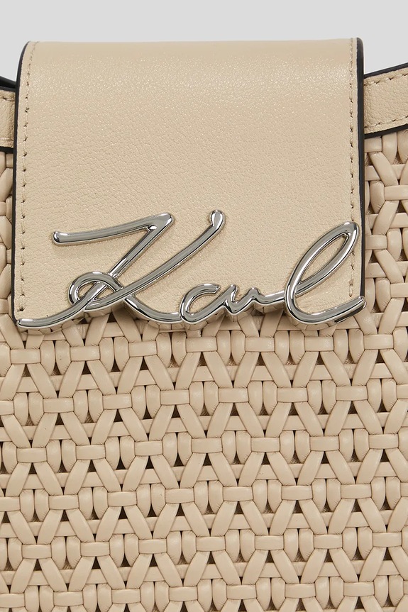 Karl Lagerfeld borsa a mano in pelle beige A3W30048