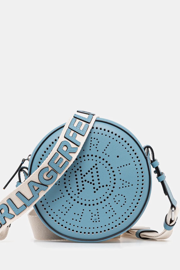 Karl Lagerfeld geantă de piele K/CIRCLE uni turcoaz A3W30059