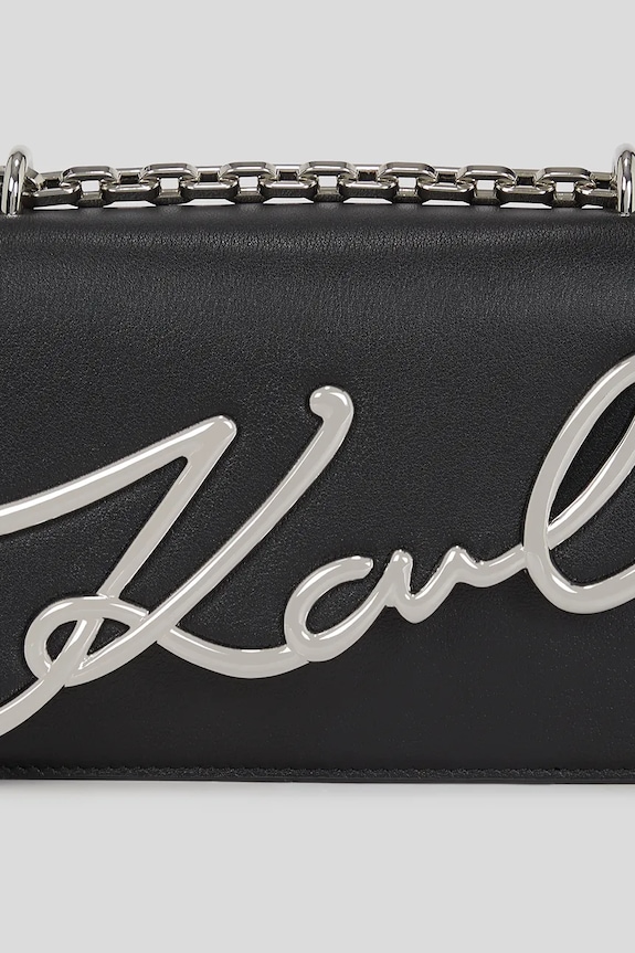 Akcesoria Karl Lagerfeld torebka skórzana K/SIGNATURE A3W30138 czarny