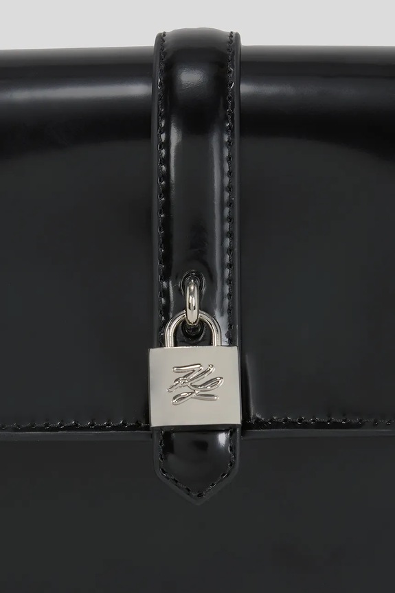 Kožená kabelka Karl Lagerfeld K/AUTOGRAPH čierna A3W30287