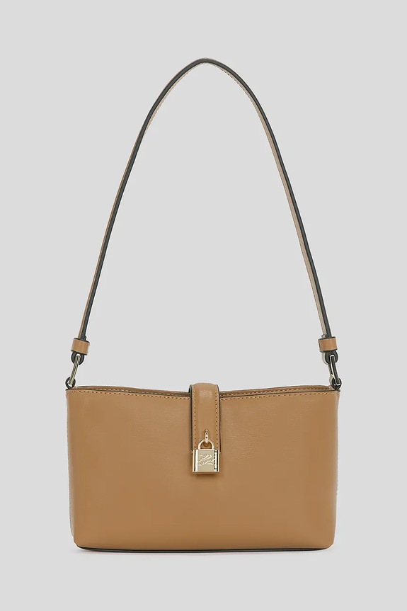 Karl Lagerfeld borsa a mano in pelle pelle fiore marrone A3W32041