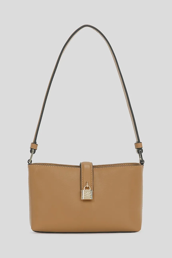 Karl Lagerfeld borsa a mano in pelle pelle fiore marrone A3W32041