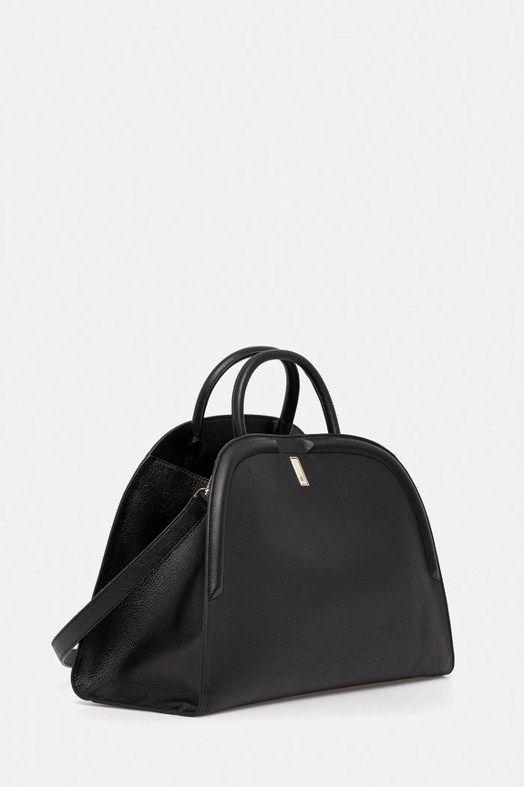 BOSS geantă de piele Ariell BusinTote N M 50547740 negru AW25