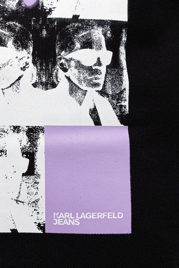 Karl Lagerfeld Jeans geantă de bumbac negru A3W50070
