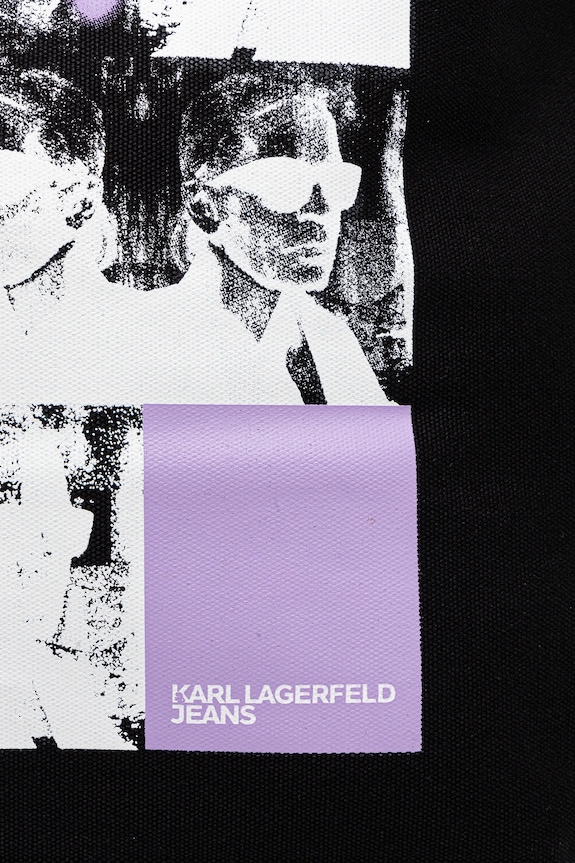 Karl Lagerfeld Jeans geantă de bumbac negru A3W50070