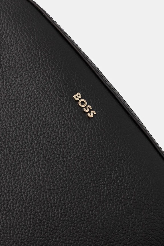 Kožená kabelka BOSS Lenah Crossbody 50547733 čierna