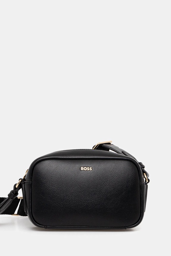 BOSS χιαστί γυναικεία Sandy Crossbody απομίμηση λείου δέρματος μαύρο 50547765