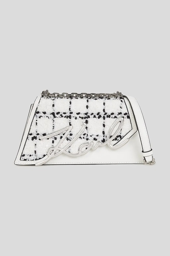 Kabelka Karl Lagerfeld K/SIGNATURE usňová koža biela A3W30139