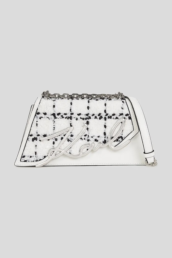 Kabelka Karl Lagerfeld K/SIGNATURE usňová koža biela A3W30139