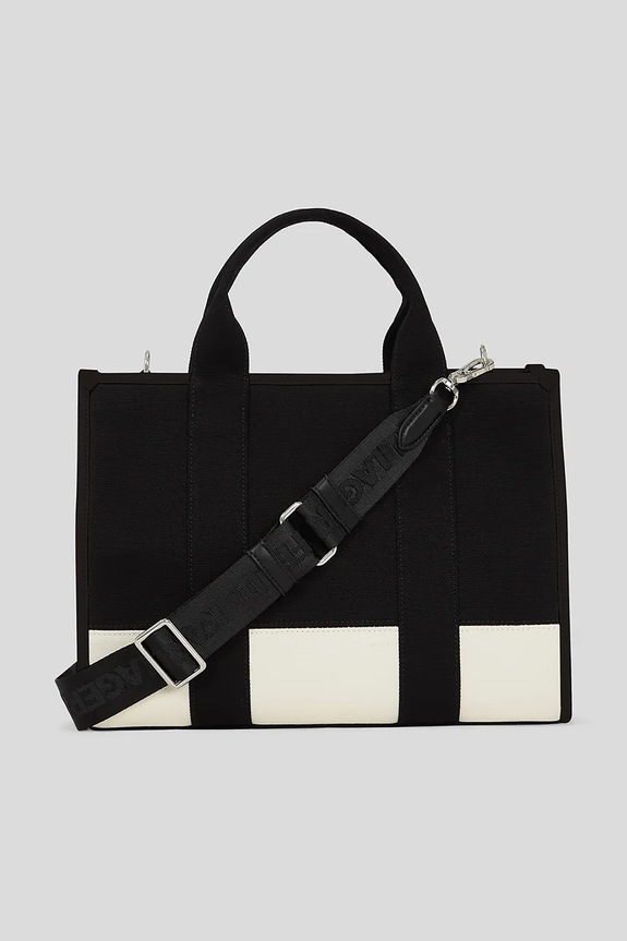 Karl Lagerfeld borsa a mano in cotone nero A3W50025