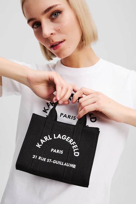 Karl Lagerfeld crossbody kabelka dámska bavlnená K/RSG A3W50118 čierna SS26