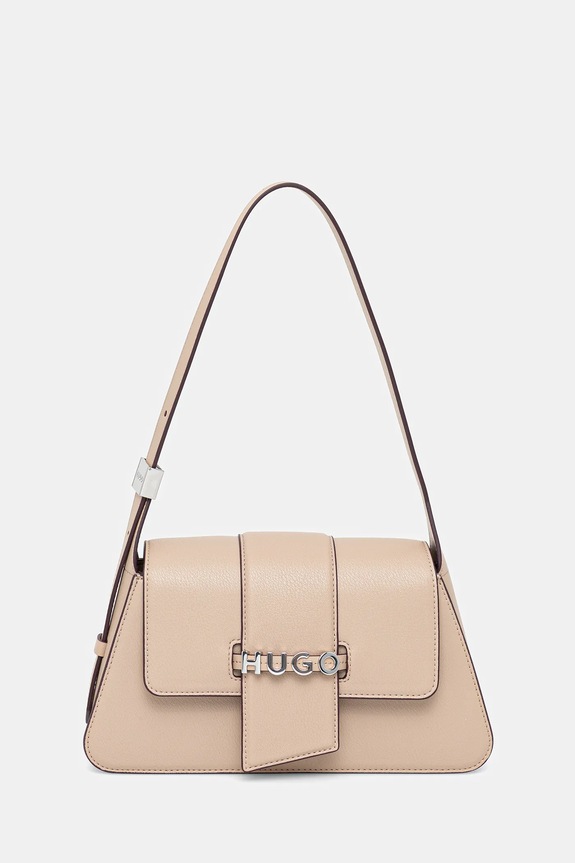 HUGO torebka Mel 2.0 Sh. Bag Flap nie mieści A4 beżowy 50541806