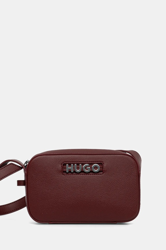 Kabelka HUGO Mel 2.0 Crossb. Zip jednofarebný burgundské 50547054
