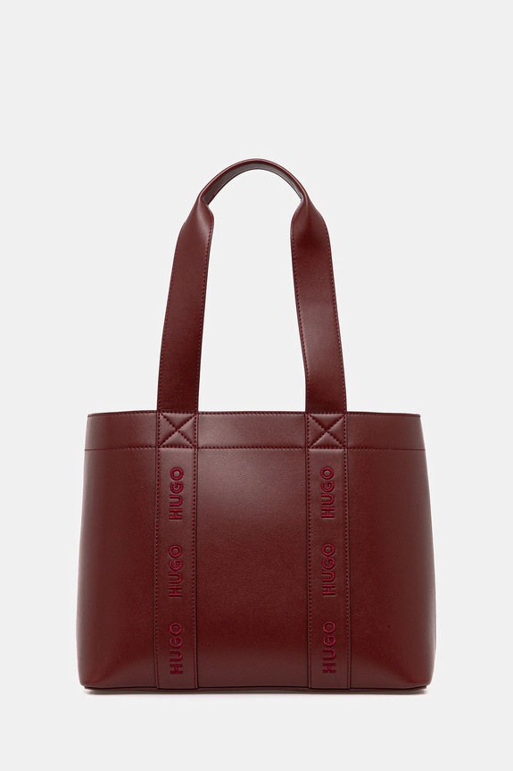 Kabelka HUGO Becky UP_Tote SM jednofarebný burgundské 50547491