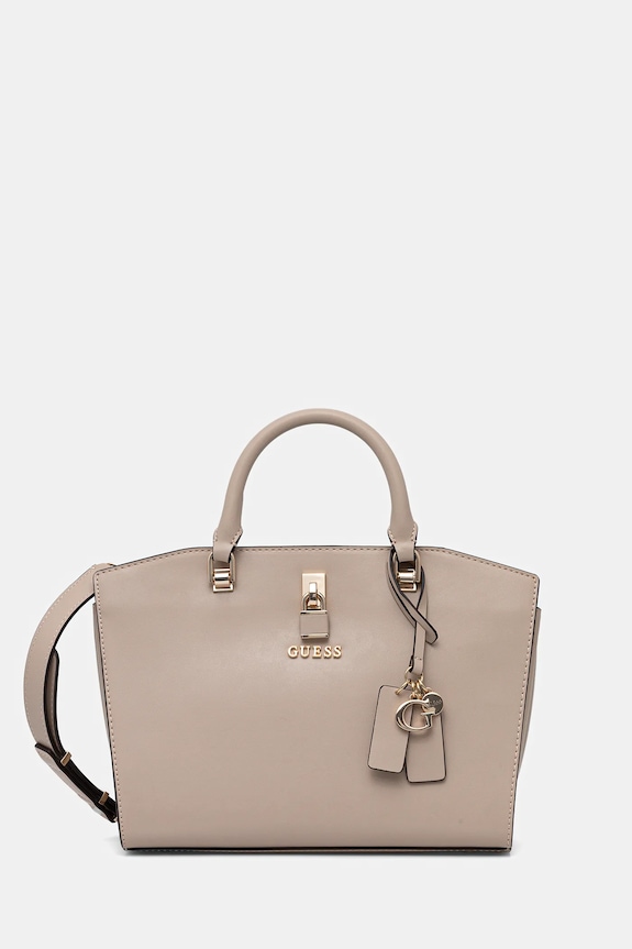 Guess torebka QUEENSLAND nie mieści A4 beżowy HWVG96.55060