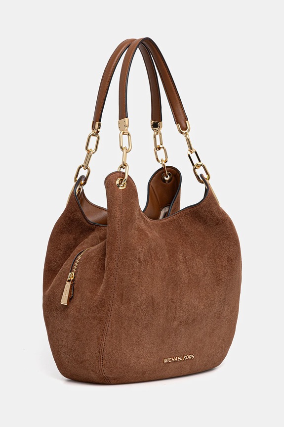 Τσάντα σουέτ MICHAEL Michael Kors LILLIE 30F3G0LE3S καφέ AW25