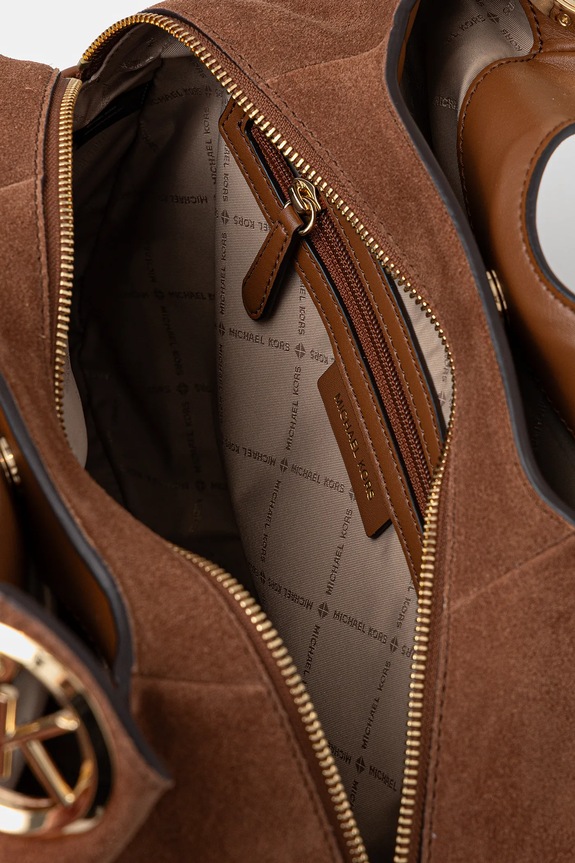Τσάντα σουέτ MICHAEL Michael Kors LILLIE 30F3G0LE3S καφέ