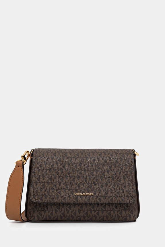 Τσάντα MICHAEL Michael Kors NESSA απομίμηση λείου δέρματος καφέ 30T5G8ZM1B