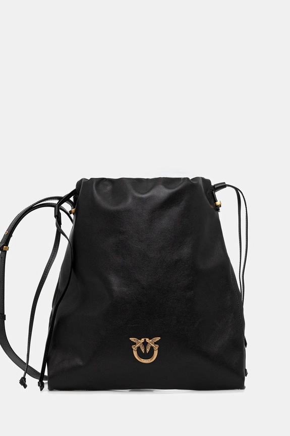 Pinko poșetă de piele uni negru 104359.A0QO