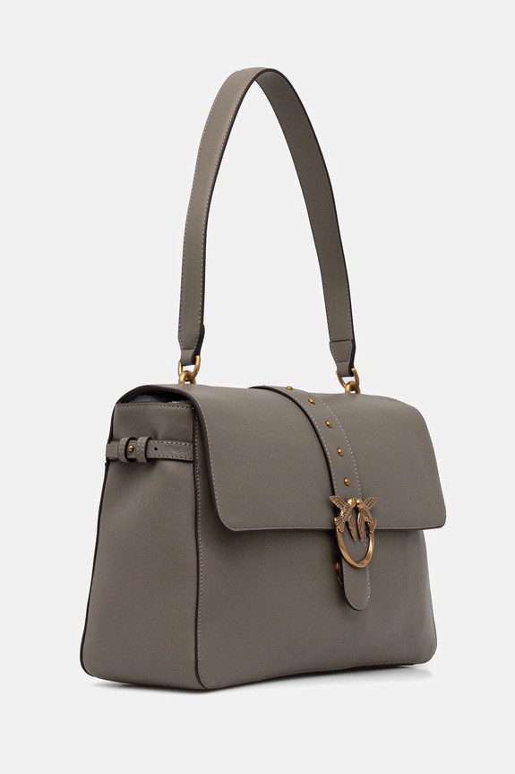Kožna torba Pinko 105067.A0QO siva AW25