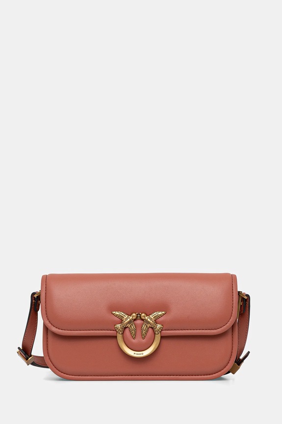 Pinko torebka skórzana Horizontal nie mieści A4 pomarańczowy 105083.A26L