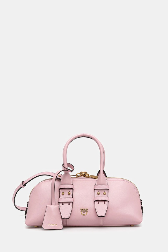 Кожена чанта Pinko Horizontal гладка кожа розов 105334.A0QO
