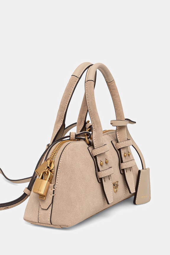 Pinko torebka zamszowa Horizontal 105334.A2JH beżowy SS26
