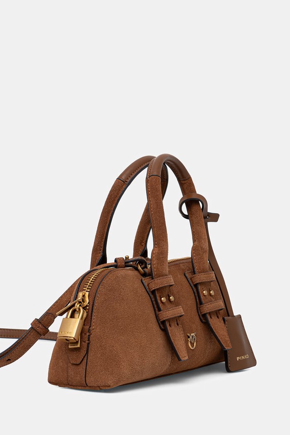 Pinko torebka zamszowa Horizontal 105334.A2JH brązowy SS26