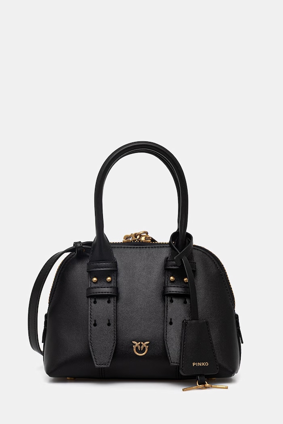 Pinko poșetă de piele uni negru 105333.A0QO