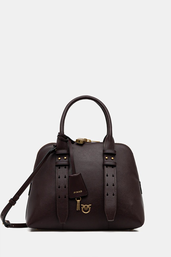 Pinko poșetă de piele uni maro 105906.A0QO