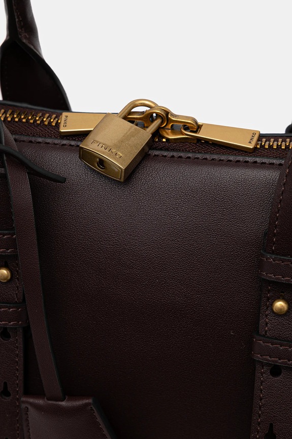 Accesorii Pinko poșetă de piele 105906.A0QO maro