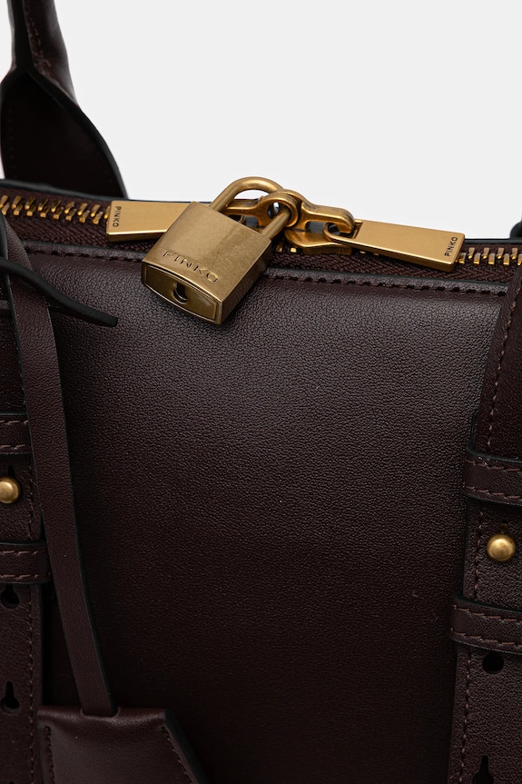 Accesorii Pinko poșetă de piele 105906.A0QO maro