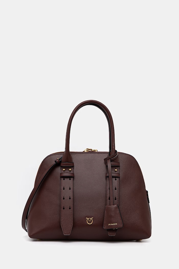 Pinko poșetă de piele uni maro 105906.A0QO