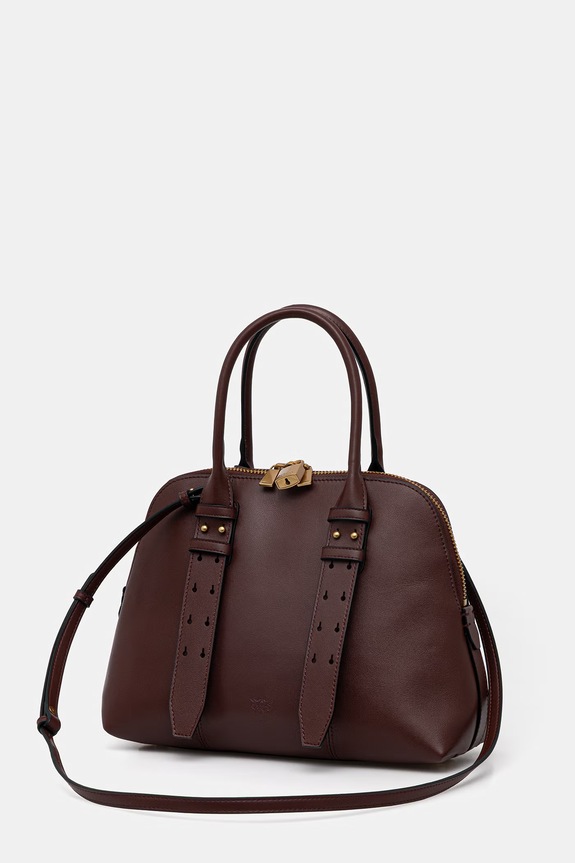 Pinko poșetă de piele maro 105906.A0QO