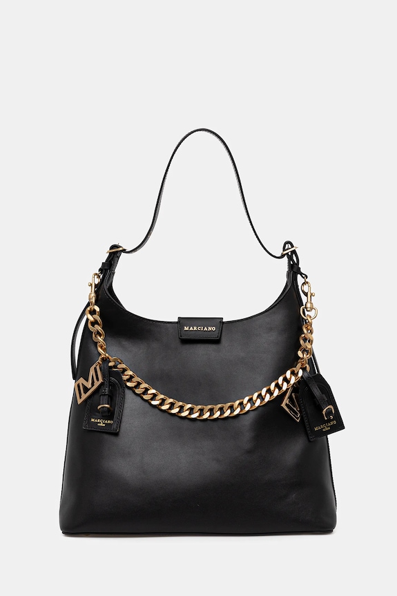 Marciano by Guess torebka skórzana skóra licowa czarny 5YGZ05.7330A