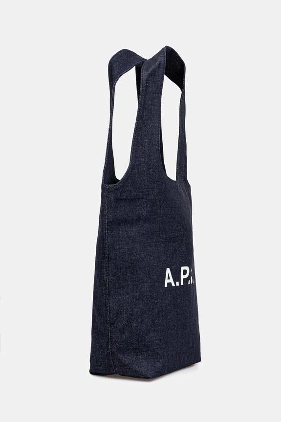 Хлопковая сумка A.P.C. tote ninon small COHIZ.M61861 тёмно-синий AW25