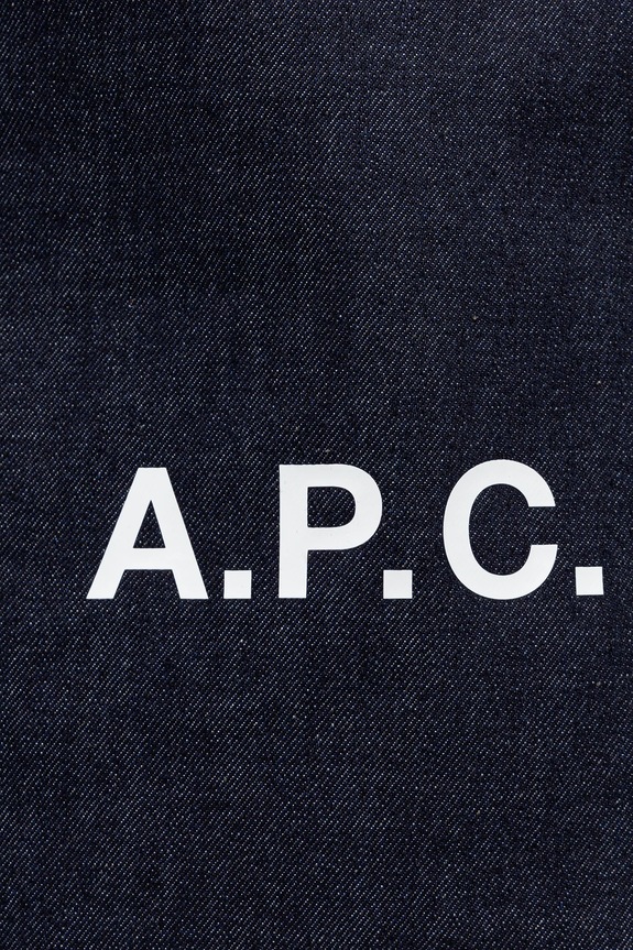 Хлопковая сумка A.P.C. tote ninon small тёмно-синий COHIZ.M61861