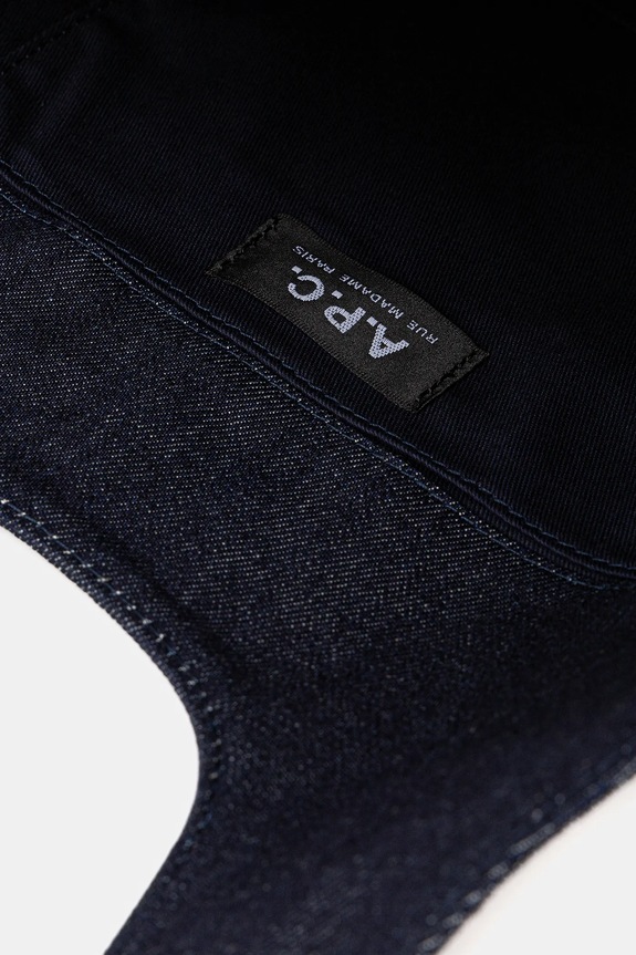 Хлопковая сумка A.P.C. tote ninon small COHIZ.M61861 тёмно-синий