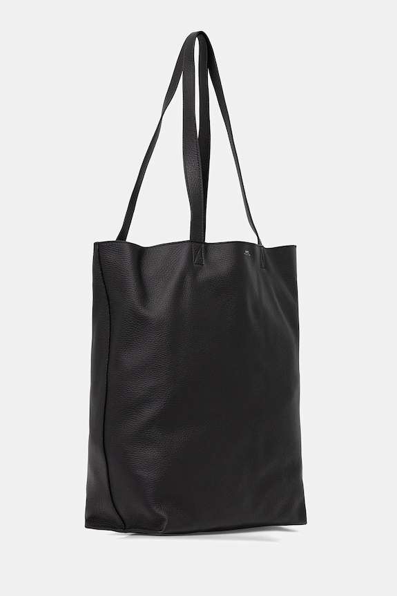 Δερμάτινη τσάντα A.P.C. cabas maiko PXCBC.M61500 μαύρο AW25