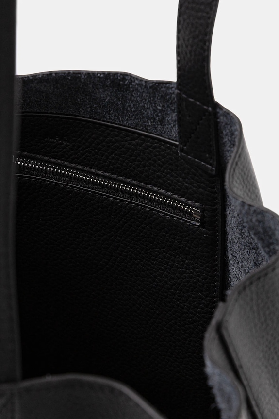 Δερμάτινη τσάντα A.P.C. cabas maiko PXCBC.M61500 μαύρο