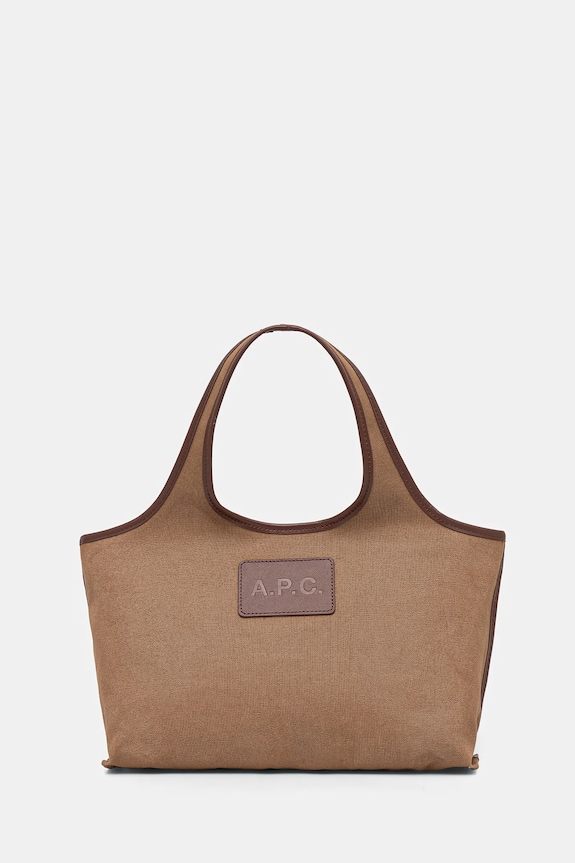 A.P.C. geantă de bumbac cabas harper mini uni maro COHKF.F67039