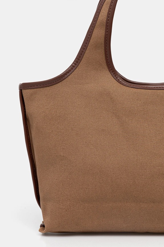 Accesorii A.P.C. geantă de bumbac cabas harper mini COHKF.F67039 maro