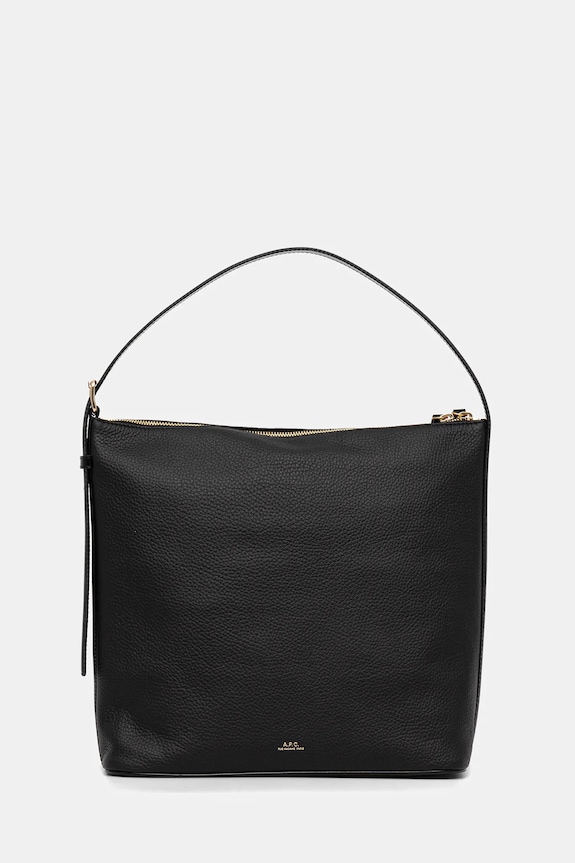 A.P.C. borsa a mano in pelle sac vera pelle fiore nero PXCBL.F61902