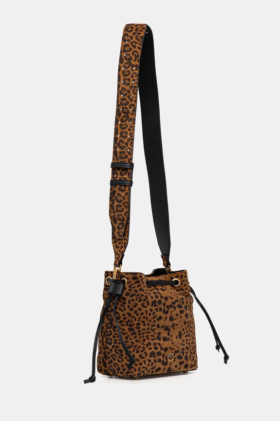 Semišová kabelka Pinko Leopard print 104303.A32A hnedá AA00