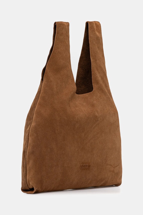 MSGM geantă de mână din piele întoarsă 3941MDZ65.966 maro AW25
